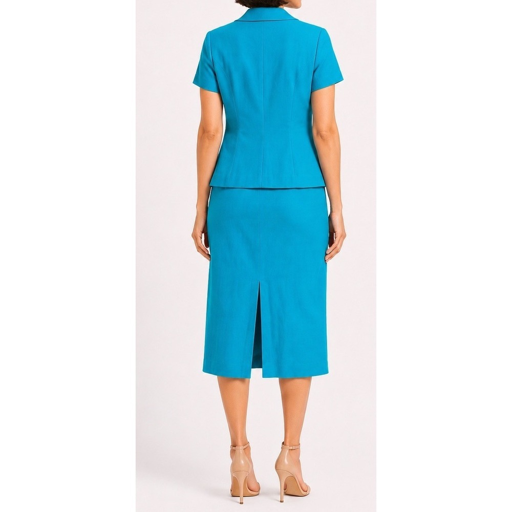 Jessica Howard Dress 2 Pc Set Womens 4 Petite Blue - Picture 3 of 16